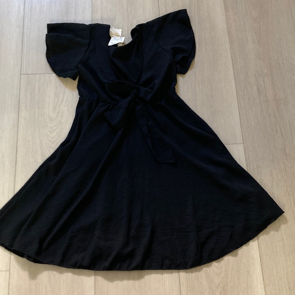 Black Girls' Knit Tie-Waist Dress